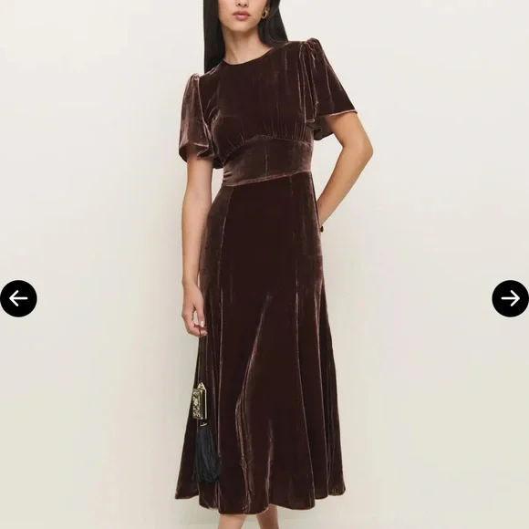 Reformation Quinn's Dress Mahogany